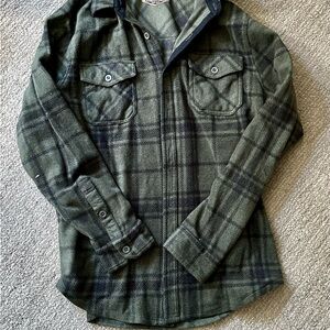 Green Plaid Button-Up Shirt